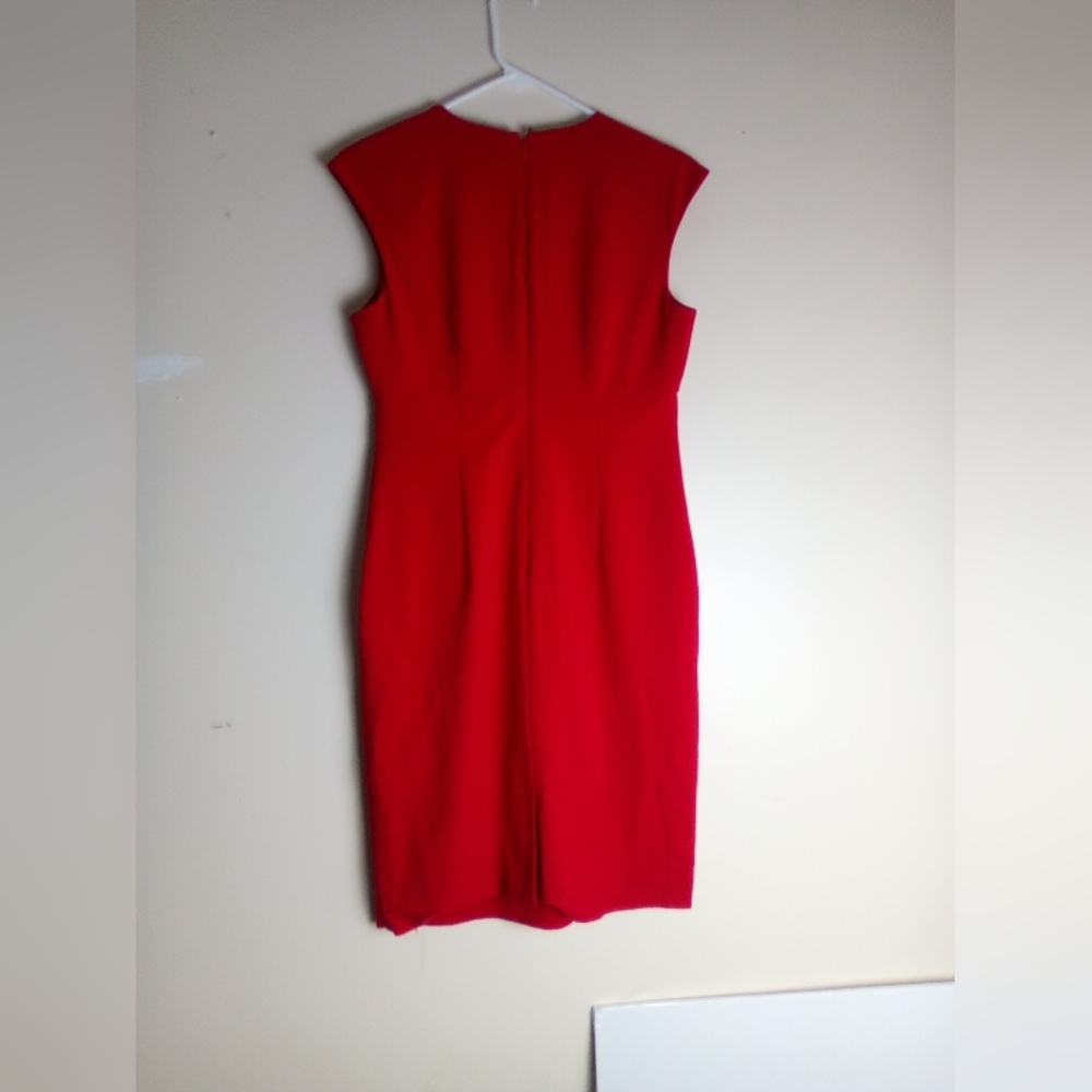 CALVIN KLEIN Elegant Red Cap Sleeve Dress 8P - Picture 7 of 7